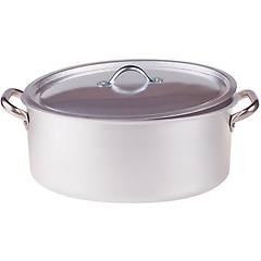 Agnelli Pentole Casseruola Ovale In Alluminio 3mm Con Coperchio