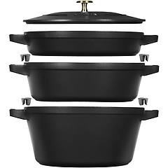 Staub Stackable Set 3-pz. Di Pentole Nero