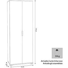 milani home nilo armadio due ante 180