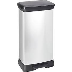 curver 50l plastica nero argento quadrato pedale