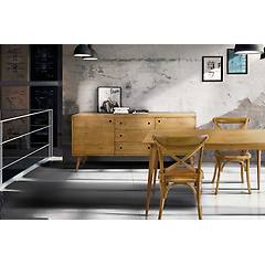 Milani Home - Abby Sedia Moderna In Legno Con Seduta In Paglia