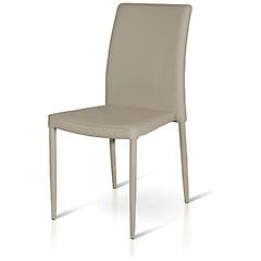 milani home alyssia sedia moderna in ecopelle con struttura in metallo