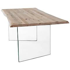 Milani Home - Anson Tavolo Da Pranzo Moderno In Vetro E Legno