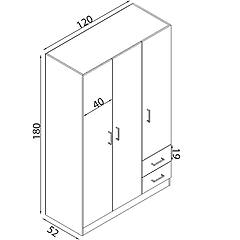 milani home merin armadio di design con 3 ante 2 cassetti