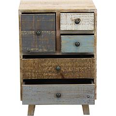 milani home colorwood cassettiera cinque cassetti in legno colorato da 45 cm