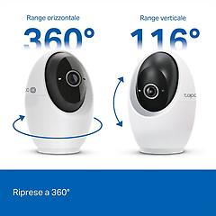Tplink Tapoc260 Telecamera Wi-fi Pan/tilt Interna 4k 8mp-bianco
