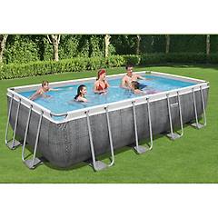Bestway Piscina Fuori Terra Tubolare Power Steel Grigio