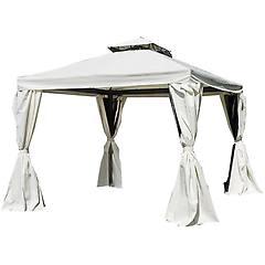 Garden Gazebo In Alluminio E Poliestere Resinato 300x300 Cm