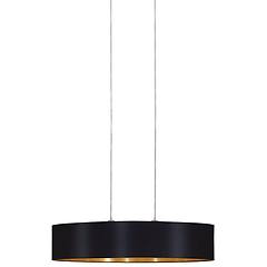 Eglo Lampadario Glamour Maserlo Nero Paralume Nero 2x