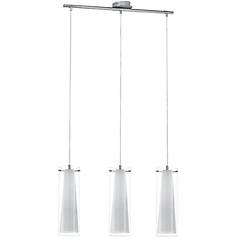 eglo altro lampadario a sospensione 3 luci cromo bianco 72 5x12x110 cm