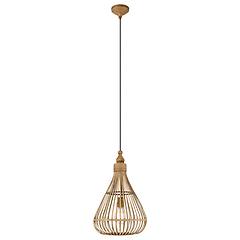 Eglo Lampadario Natura Amsfield Nero Paralume Cammello