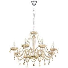 Eglo Lampadario Neoclassico Basilano Beige 8x E14 ø82cm