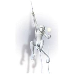 seletti lampada led sospensione monkey lamp bianco appesa
