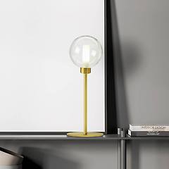 Miloox By Sforzin Lampada Da Tavolo Dom A 1 Luce Trasparente/oro