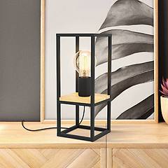 Eglo Lampada Da Tavolo Libertad Altezza 35 Cm Nero/legno