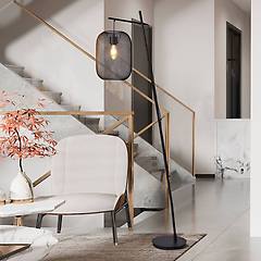 eglo piantana wrington altezza 194 cm nero acciaio