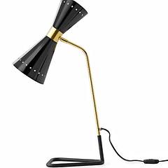 Stilnovo Lampada Da Tavolo Megafono Nera Altezza 62 Cm Metallo