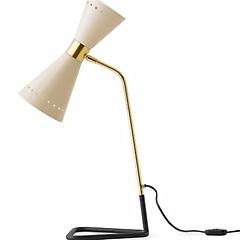 Stilnovo Lampada Da Tavolo Megafono Color Avorio 62 Cm Metallo