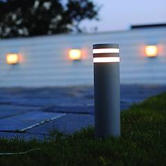 Lutec Lampione Da Giardino Focus H 40 Cm Grigio Ip44
