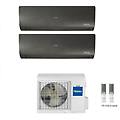 climatizzatore condizionatore dual split inverter flexis plus black r-32 7000+12000 con 2u40s2sm1fa
