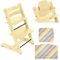 kit tripp trapp con cuscino eco e baby set 2 lemon yellow pastel stripes eco lemon yellow pastel