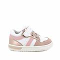 sneakers da bambina bianco e rosa con strap taglia 18