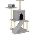 - albero per gatti con tiragraffi in sisal grigio chiaro 110 5 cm