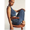 jeggings wr. up 7/8 vita alta con decoro sui fianchi skyline denimblue-seam blue donna small