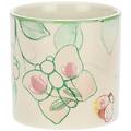vaso in stoneware farfalle e fiori arancio