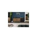 sun #100 credenza in legno di sheesham / mango- laccato / nero 178x45x75