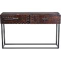 milanihome. it consolle con decoro wengé in legno di mango con struttura in fe marrone 120 x