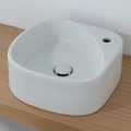 elletre lavabo in ceramica da appoggio con foro bianco lucido codice prod l3lcer. flc