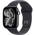 watch series 11 gps + cellular 42mm cassa alluminio jet black con sport band nero m/l