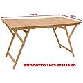 sf savino filippo tavolo pieghevole in legno di faggio naturale 140x70 cm