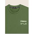 t-shirt in cotone con logo effetto gommato hedge green uomo small