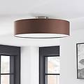 plafoniera sebatin ø 50 cm marrone chiaro tessuto e27