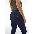 pantaloni n. o. w. skinny a vita media in jersey denim dark jeans-yellow seam donna xxs