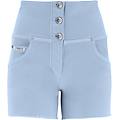 shorts push up wr. up in gabardine vita alta e taglio vivo blue fog donna extra small