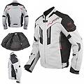a-pro giacca moto tessuto sport protezioni ce riflettente ventilata grigio m