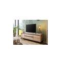 mobile tv in legno di quercia selvatica 190x40x56 bianco oliato villanders #253