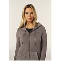 felpa zip da donna con cappuccio e tasche in velluto shark donna medium