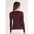 maglia girocollo in modal light con cashmere lamè donna bordeaux taglia m