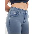 pantaloni n. o. w. skinny a vita media in jersey denim denim light blue-blue seams donna small