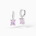 gioielli orecchini a cerchio con zircone rosa taglio princess desiderio infinito