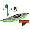 canoa gonfiabile swing 1 verde con pinna 043910-g (1c/11c) + pagaia touring-2 div. in 2 parti +