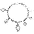 bracciale con charms pendenti donna argento 925 gioiello sacro cuore brscmb