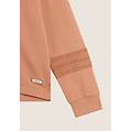felpa con collo alto a coste e inserti tricot a trecce tawny birch donna extra small