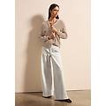 - jeans a gamba larga donna bianco avorio taglia 38