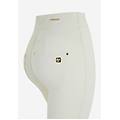 pantaloni n. o. w. in jersey vita bustier e impuntura centrale lily white donna extra small