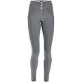 pantaloni push up wr. up 7/8 superskinny vita alta con bottoni grigio mélange donna xxs